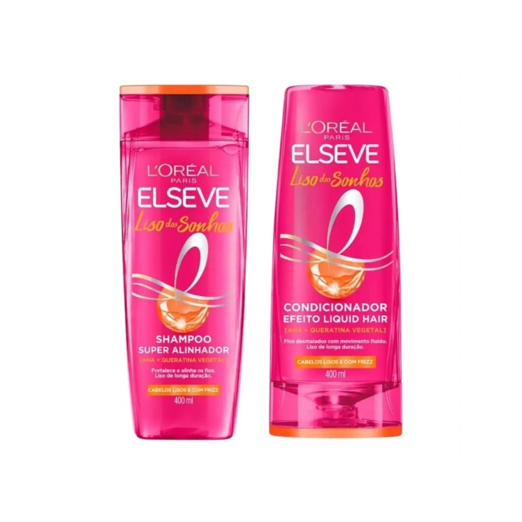 Kit Elseve Lisos dos Sonhos Efeito Botox Shampoo 400ml + Condicionador 400ml