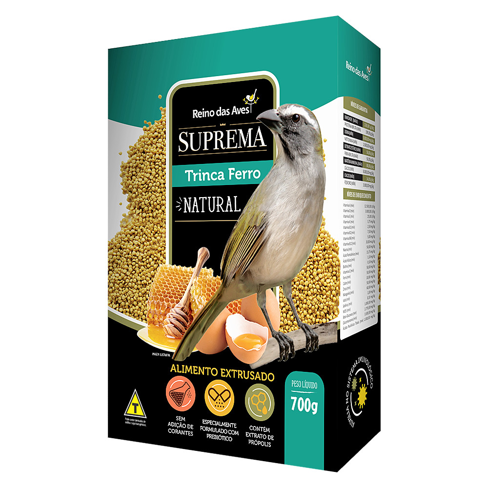 Ração Para Trinca Ferro Suprema Natural Reino das Aves 700g