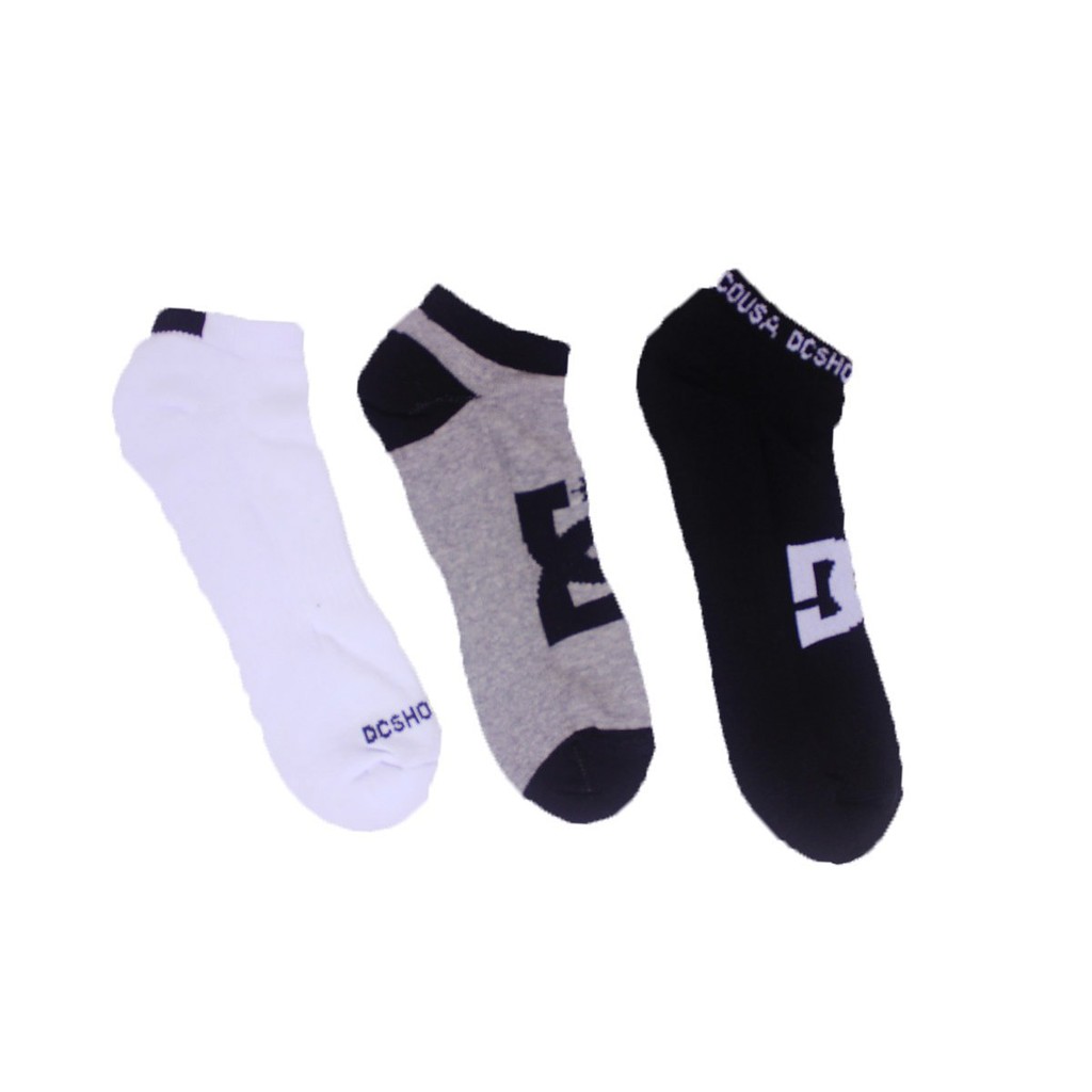 Meia Dc Shoes Kit 3 Soquete Branco Preto Cinza em Oferta na Shopee