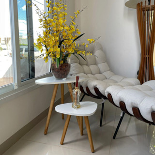 Jogo de Mesinhas de Canto Pe Palito Retro Decorativa Tampo Orgânico em Oferta na Shopee