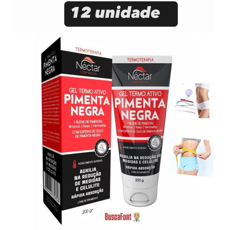 12Un Gel Massageador Pimenta Negra (Redução medida e celulite) - Néctar
