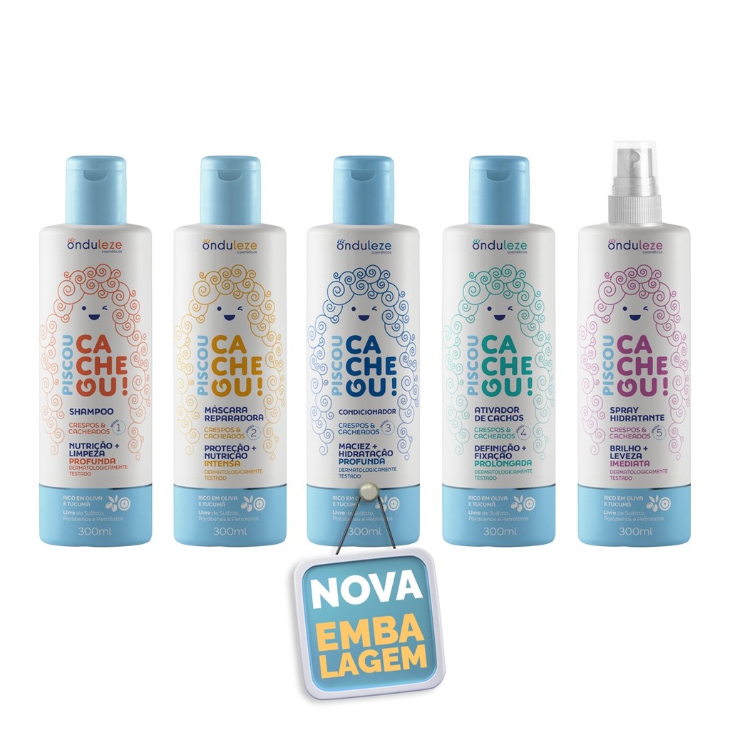 Kit Infantil Sh, Cond, Ativ, Máscara e Spray Cachos Onduleze em Oferta na Shopee