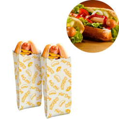 50~300 SACOS DE PAPEL HOT DOG CACHORRO QUENTE 7,5 X 14 CM REGINA (CHOCO)