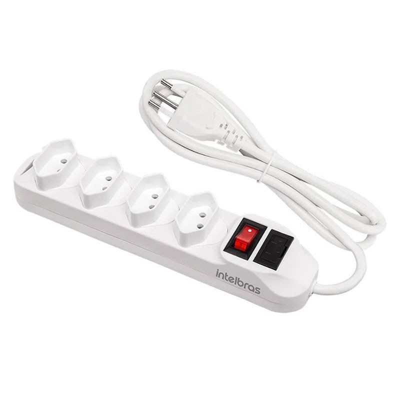 Protetor de linha com 4 tomadas Branco EPE 1004 Intelbras em Oferta na Shopee