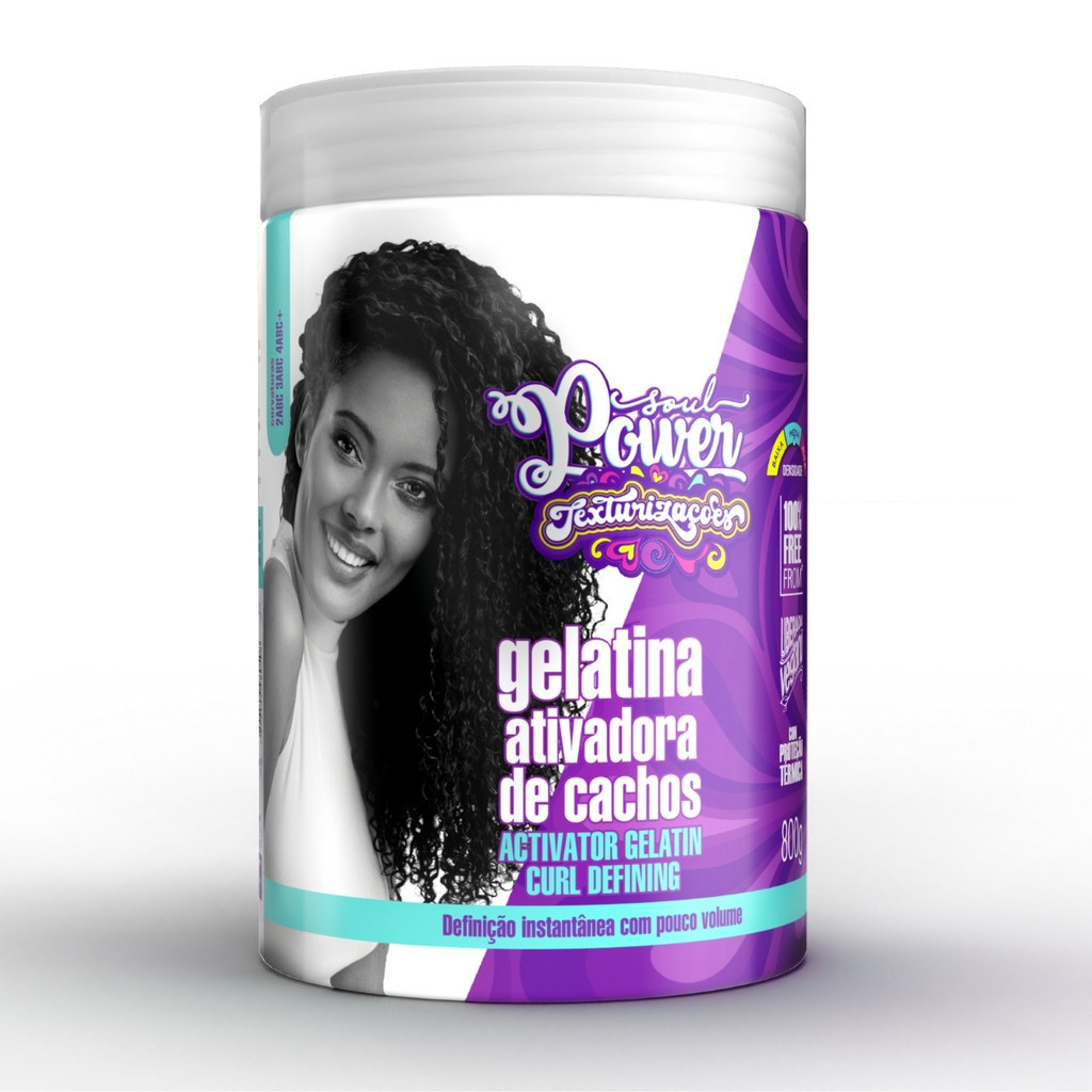Gelatina Ativadora De Cachos Soul Power Texturizações Alta Definição Curl Defining 800g