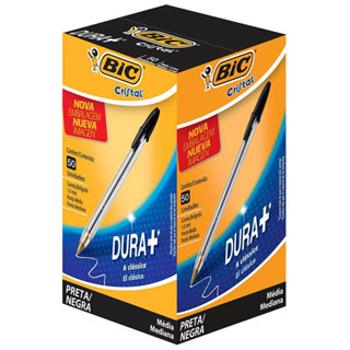 Caneta esferográfica Cristal 1.0mm Preta CX 50 UN Bic