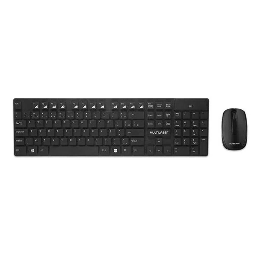 Teclado e Mouse Sem Fio 2.4 GHZ Teclas Flutuantes USB Preto - TC251 em Oferta na Shopee