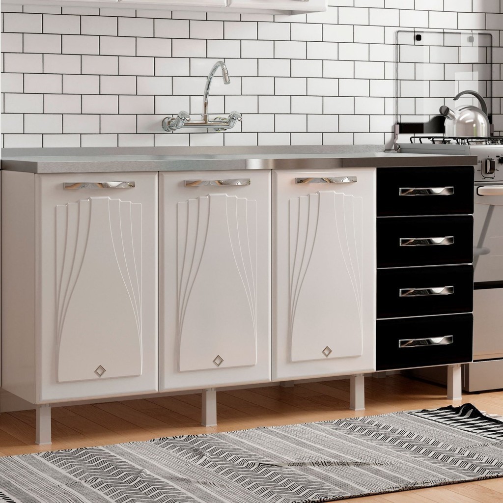 Balcão de Cozinha Aço Triplo Star New  Preto em Oferta na Shopee