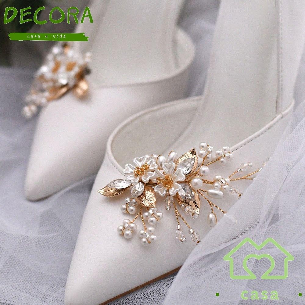 DECORA 2PCS (1 Pares) Sapatos De Rhinestone Clip Brilhantes Acessórios Para Festa De Casamento Noiva Flor De Cristal em Oferta na Shopee