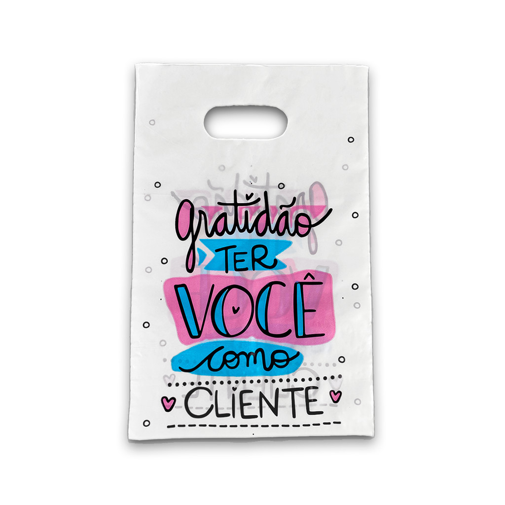 Sacolas Plástica Personalizada com Frases 50un 15x20 20x30 30x40 40x50