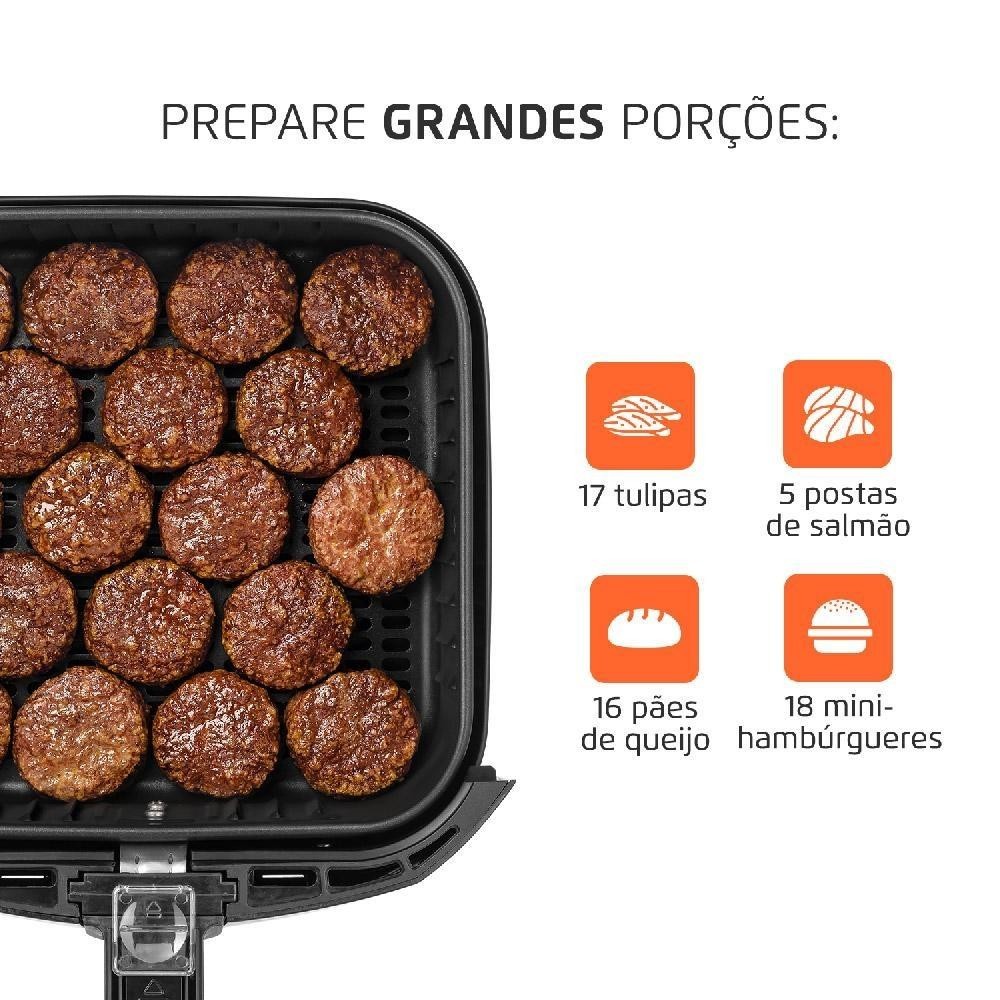 Detalhes do Fritadeira Elétrica Air Fryer 5 Litros AFN50BI Mondial Preta 127V