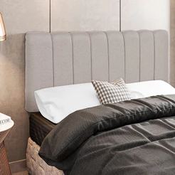 Cabeceira Cama Box Painel Queen 160 cm Dubai W01 Linho Bege - Lyam Decor