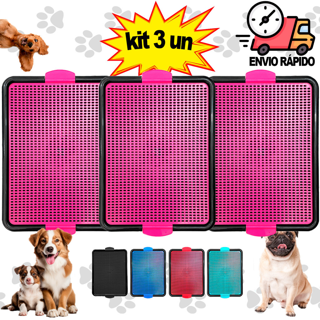 Kit 3 Sanitário Pet Higiênico Lavavel Tapete Higiênico Cachorro Xixi Sim Edicador