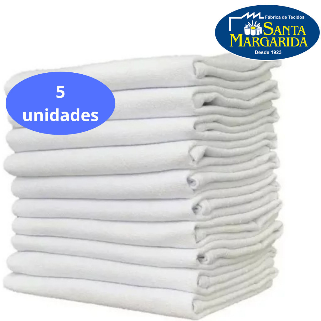 Pano De Prato SANTA MARGARIDA Liso Grande Grosso Kit 5 Unidades  Branco Oferta De Fabrica em Oferta na Shopee