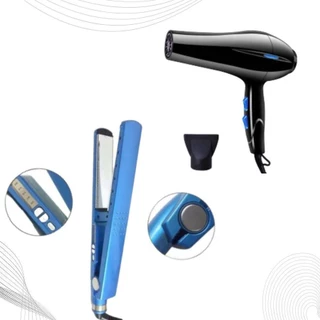 Kit Secador de Cabelo 3200w + Prancha Chapinha Nano Titanium