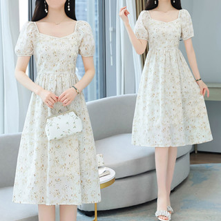 Lovito Vestido Plissado Assimétrico Casual Com Botões Florais Para Mulheres LNE42383