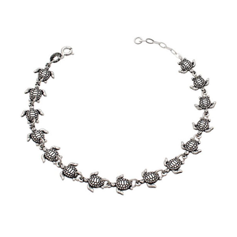 Pulseira tartarugas em prata 925 de bali - Fashion Accessories