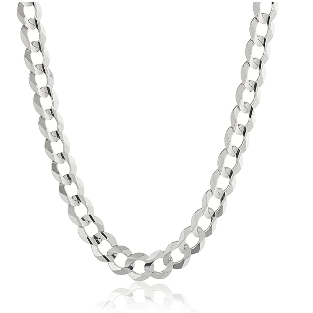Corrente Masculina Grossa Grumet 70cm 8mm Prata 925