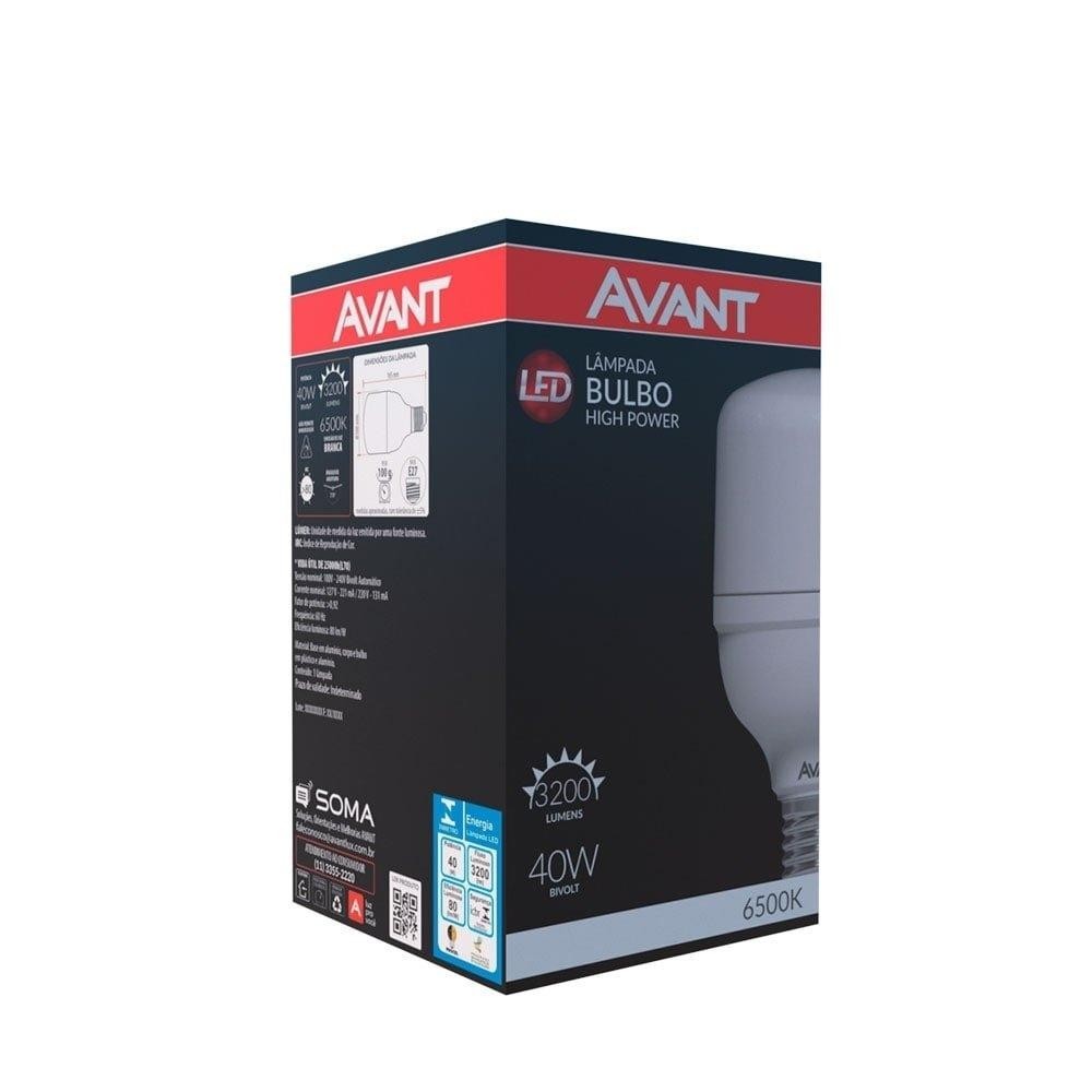 Lâmpada LED Avant 40W E27 6,5K Branca 25000H 3200 Lumens Bivolt - Home & Living