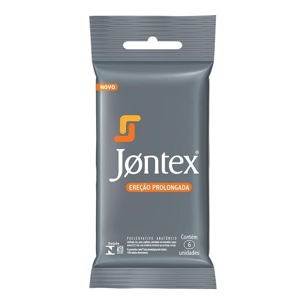JONTEX PRESERVATIVO EREÇÃO PROLONGADA COM 6 UNIDADES - Health