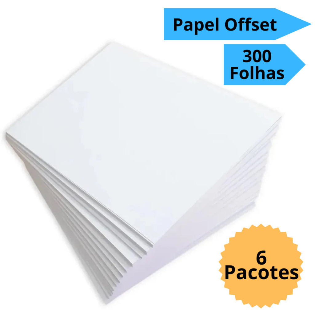 Papel Offset Opaline 300 Folhas Liso 180g A4 Branco Diplomata Masterprint em Oferta na Shopee