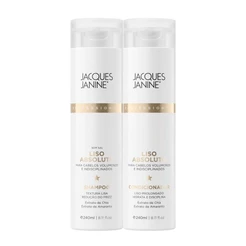 Kit Jacques Janine Liso Absoluto Shampoo Sem Sal Condicionador Leave-In Antifrizz 240ml
