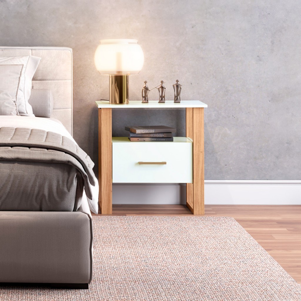 Mesa de Cabeceira 1 Gaveta Industrial em Oferta na Shopee