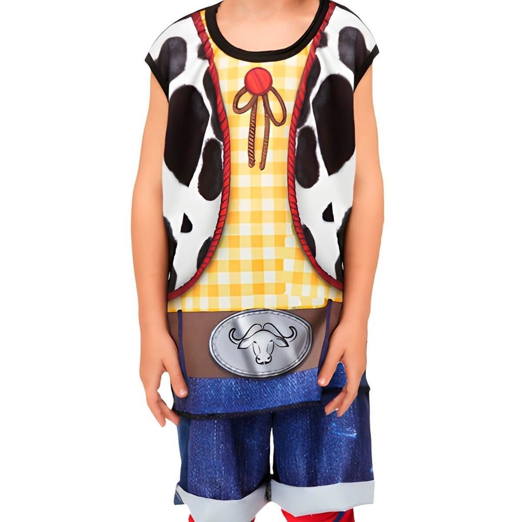 Fantasia Xerife Infantil Curta Roupa Cowboy pra Menino Festa Peão Junina São João 2 a 10 Anos