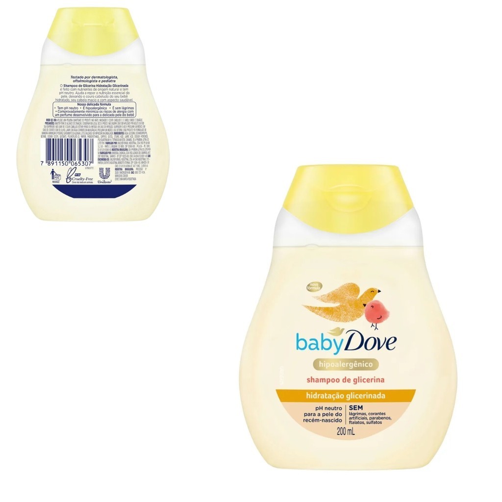 Shampoo Glicerina Hipoalergênico Sem Lágrima 200ml Baby Dove