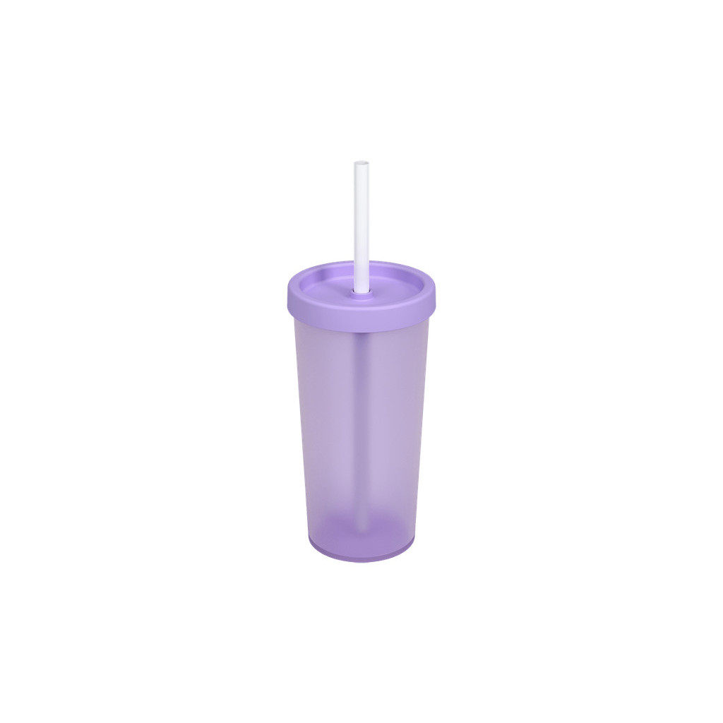 Copo com Tampa e Canudo Coza Nutri 500 ml Lilás Lavanda - Home & Living