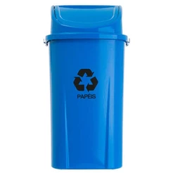 Lixeira Basculante Azul 60 Litros - Lar Plásticos