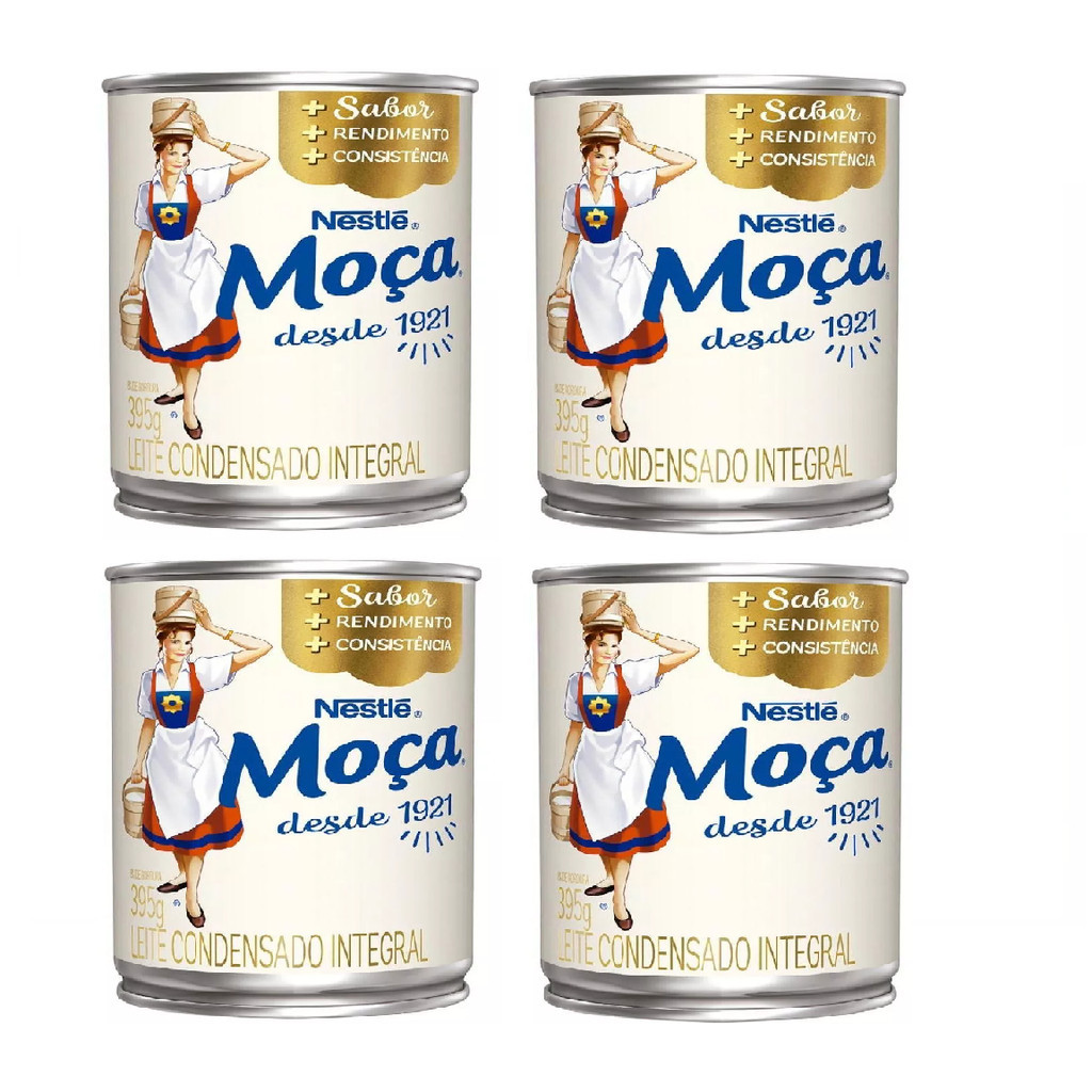 Nestlé Moça Leite condensado Kit 4 lata 395gr