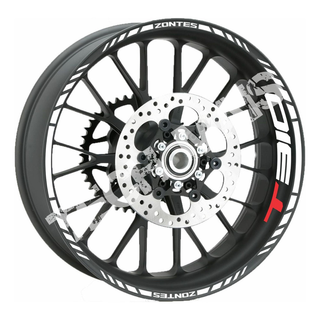 Kit De Adesivos Refletivo Moto Zontes T310 T 310 Para Roda