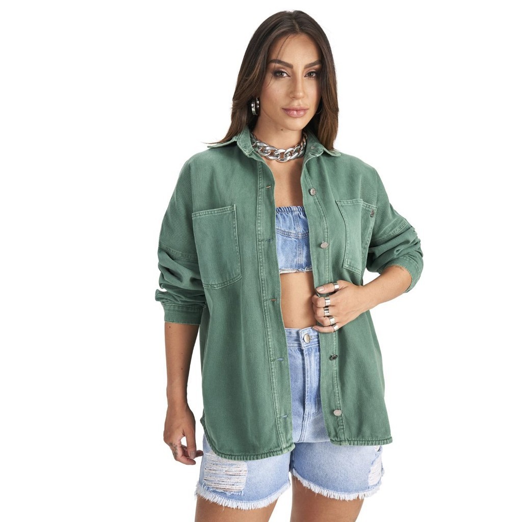 Jaqueta Jeans Feminina Longa Oversized Plussize Camisão Inverno em Oferta na Shopee