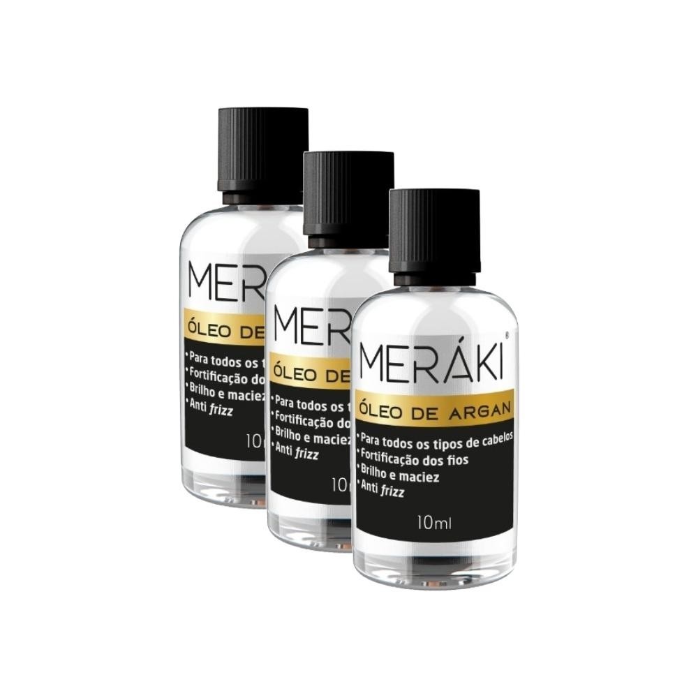 Kit Óleo Capilar Meráki Argan 10ml (3 unidades) em Oferta na Shopee