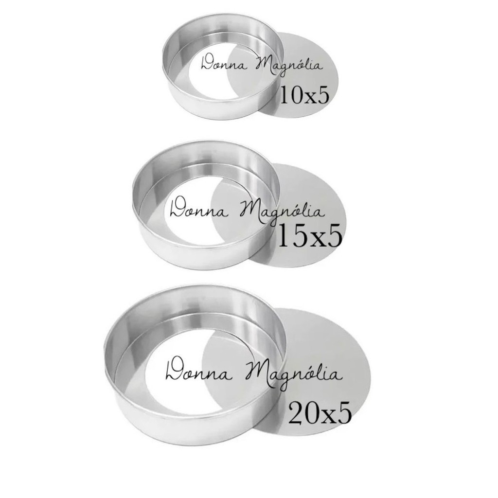 JOGO 3 Forma FUNDO REMOVIVEL  BAIXA 10-15-20 x 5 cm - L26