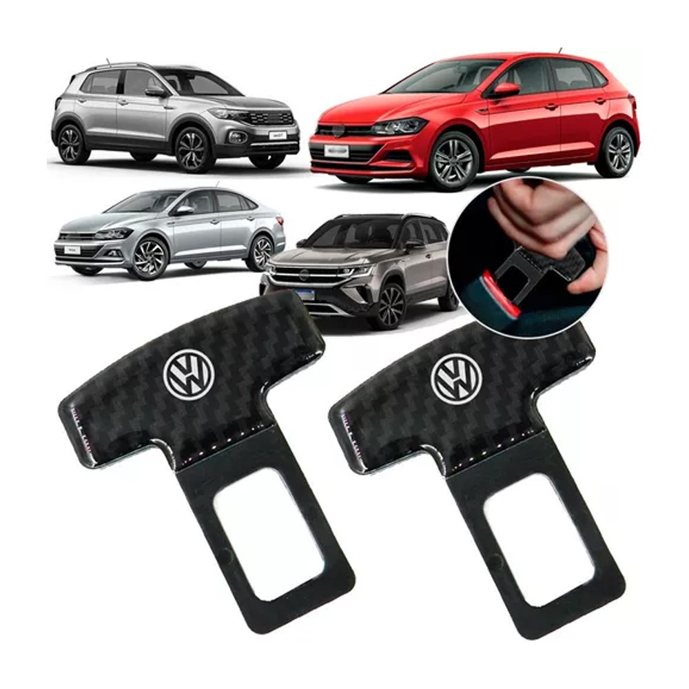 Par Trava Fivela Lingueta Cinto de Segurança Anti Alarme Som Compatível com Nivus Taos Tcross Tiguan Virtus Polo Golf Up
