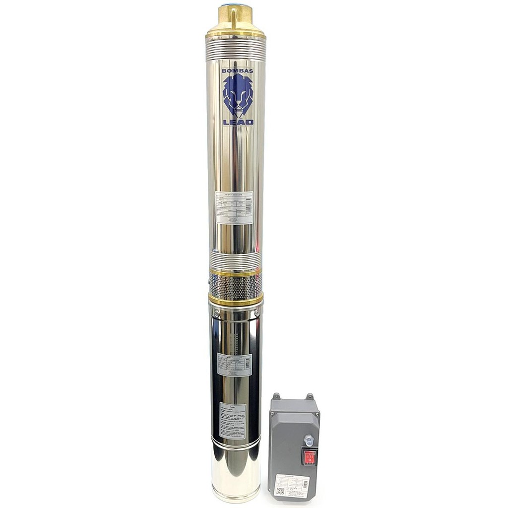 Bomba Submersa Leão 4p3-11 1cv 230v Para Poço Com Contro Box