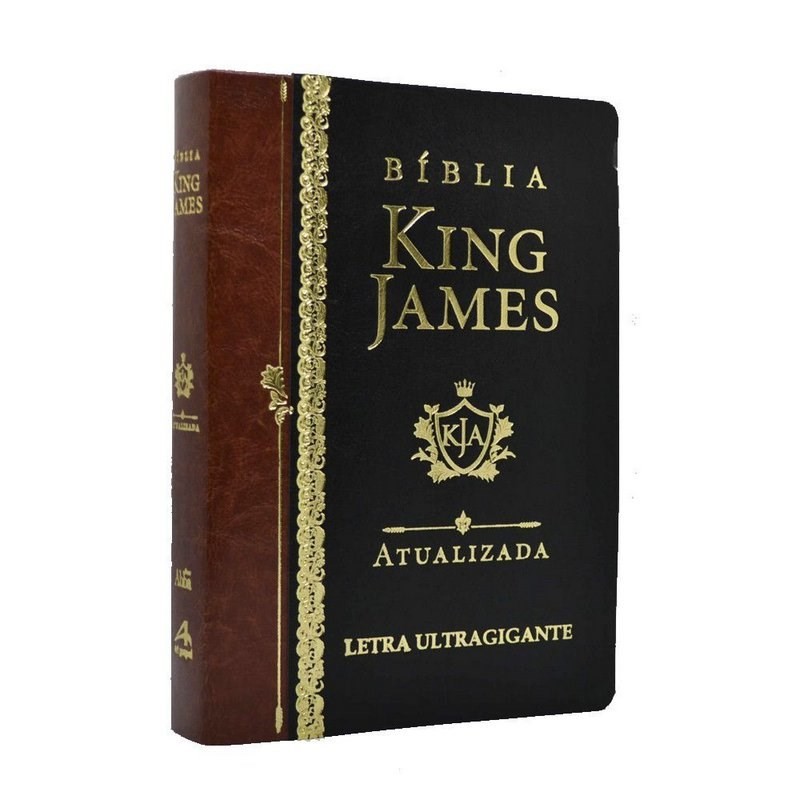 Bíblia King James Atualizada Letra Ultragigante Luxo Preta em Oferta na Shopee