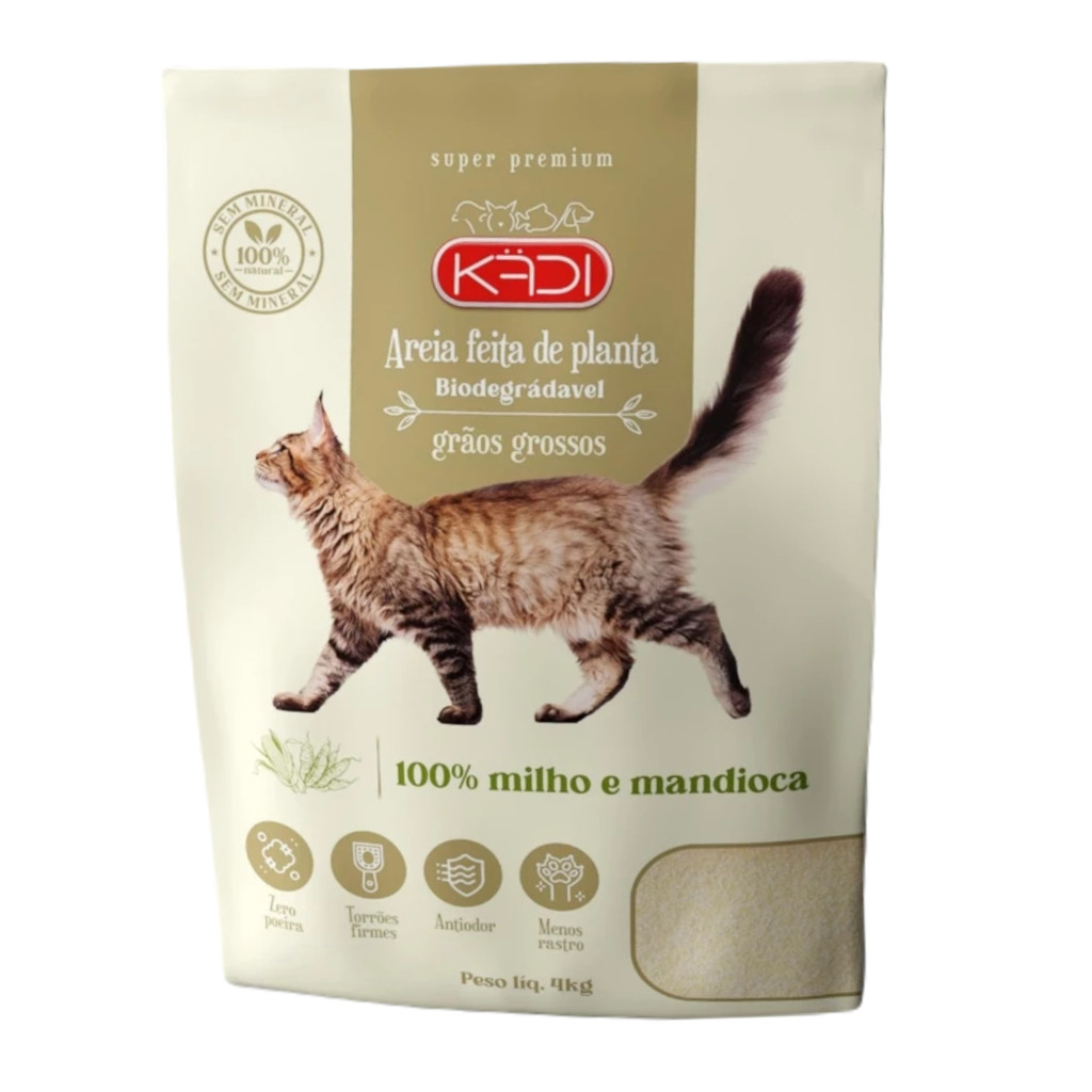 Areia Higiênica para Gatos Grãos Mistos Kadi 4kg em Oferta na Shopee