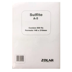 Papel sulfite A5 75g 210x148,5 com 500 folhas Zolar Papéis