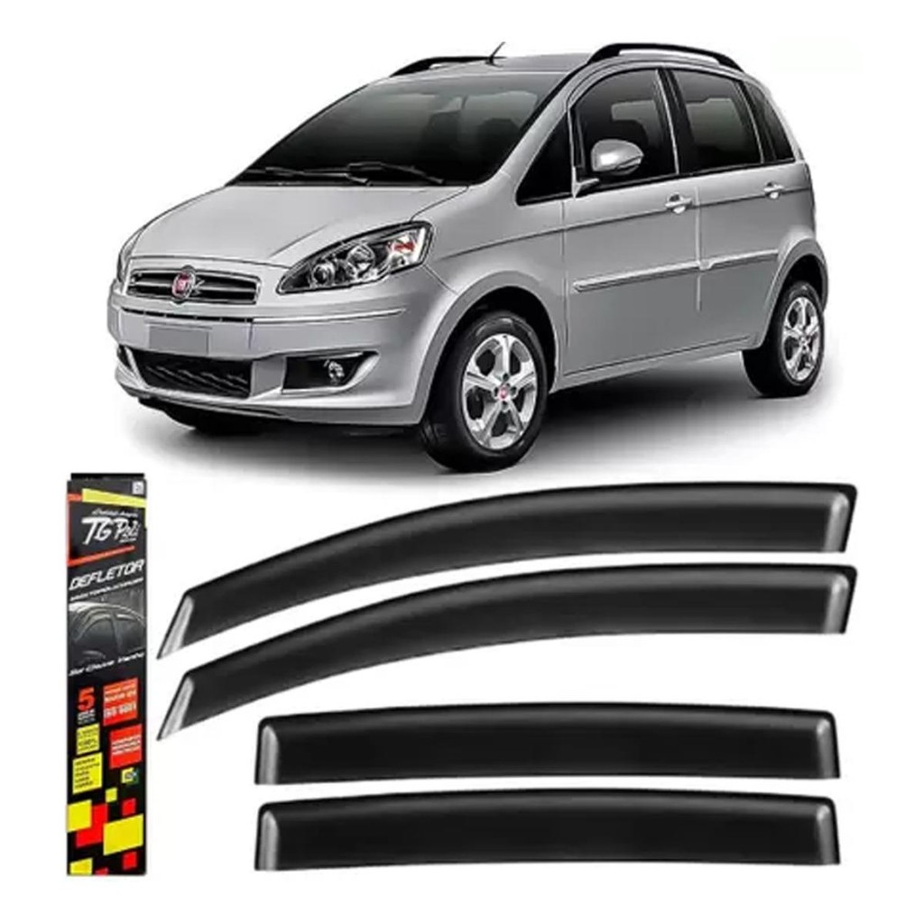 Calha de Chuva Fiat Idea 2008 a 2016 4 portas TG Poli Defletor Portas Protetor Janelas Fumê em Oferta na Shopee