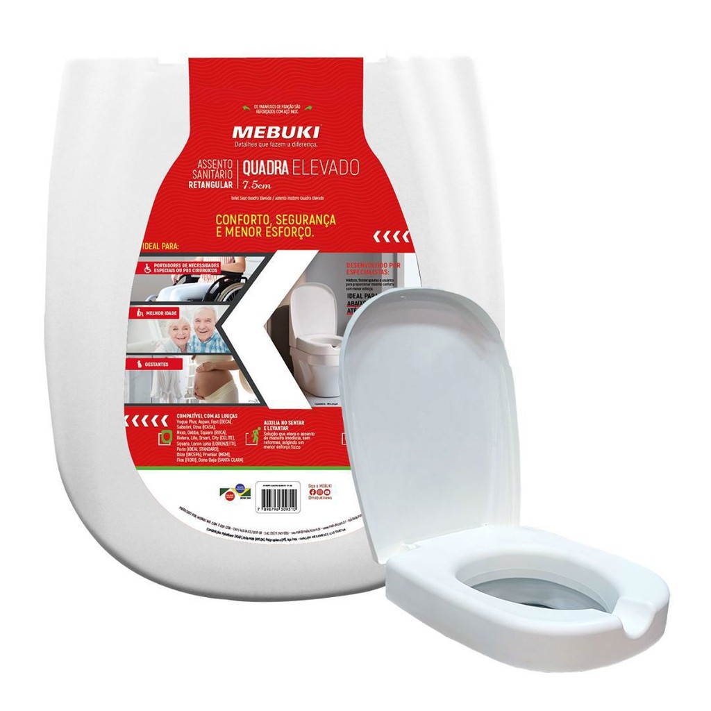 Assento Elevado Deca Vogue Icasa Sabatini Etna 7,5cm Mebuki