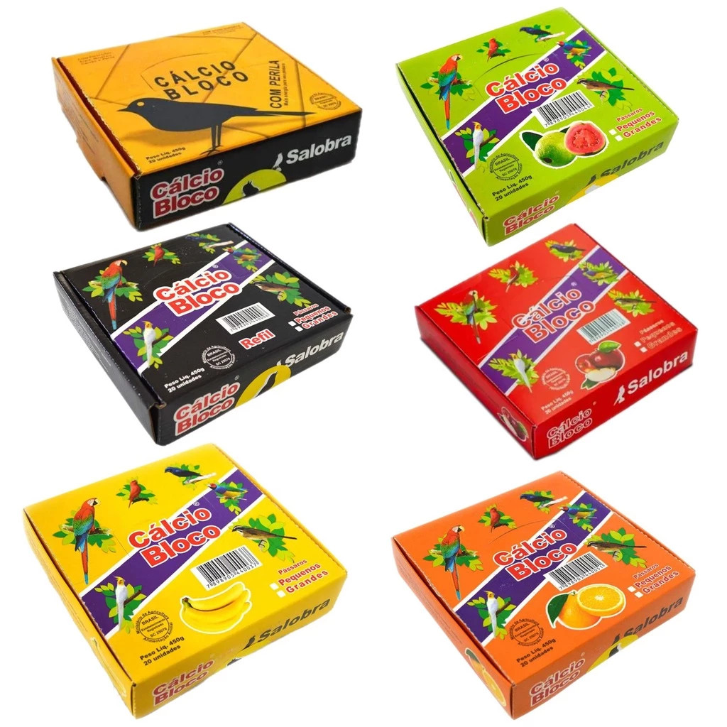 PEDRA DE CALCIO EM BLOCO C/20 UNIDADES CALOPSITA AGAPORNES