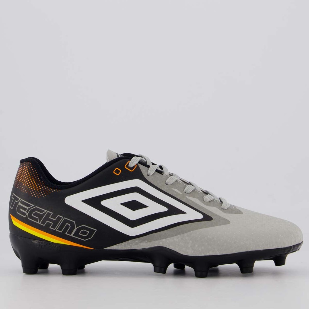 Chuteira Umbro Techno II Campo Cinza e Preta - Sports & Outdoors