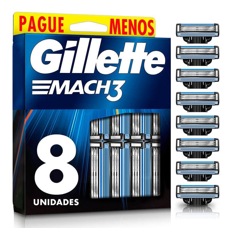 Carga para Aparelho de Barbear Gillette Mach3 8 Unidades em Oferta na Shopee