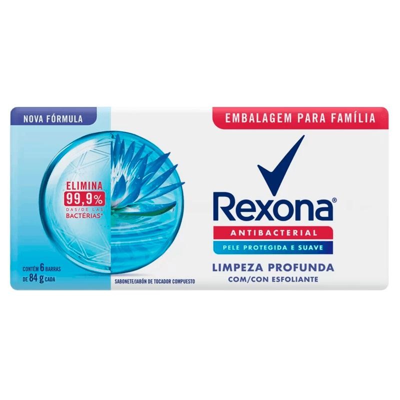 Sabonete em Barra Rexona Antibacterial Limpeza Profunda 6 Unidades 84g Cada em Oferta na Shopee
