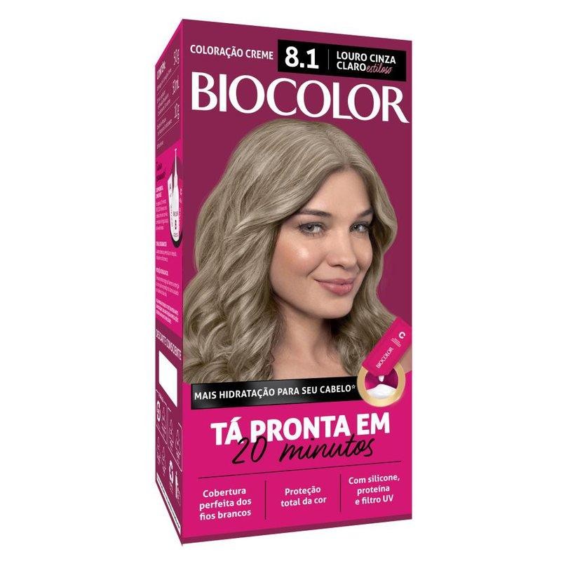 Tinta de Cabelo Biocolor Mini Kit Louro Cinza Claro Estiloso 8.1 em Oferta na Shopee