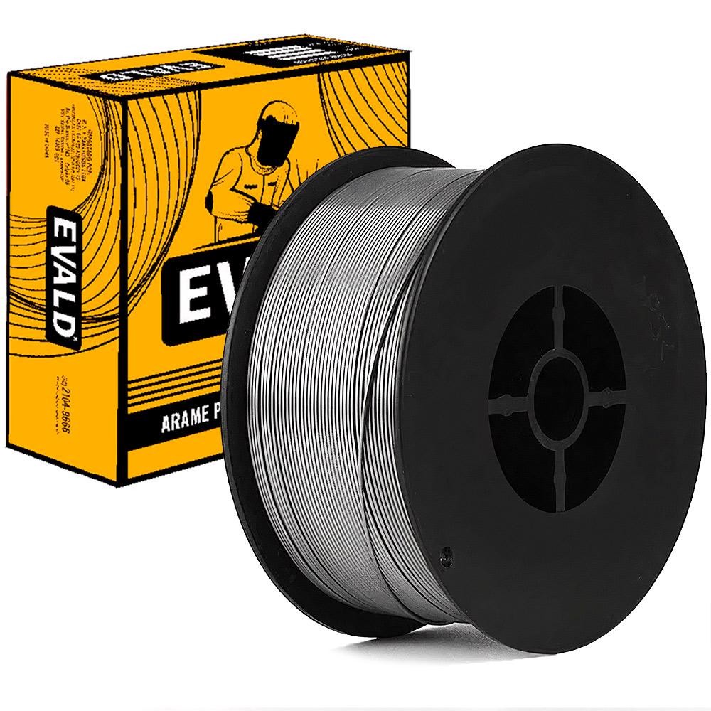 Arame para Solda MIG 0,8mm Rolo com 1 KG s| Gás com Fluxo Flux Core E71T1-GS EVALD em Oferta na Shopee