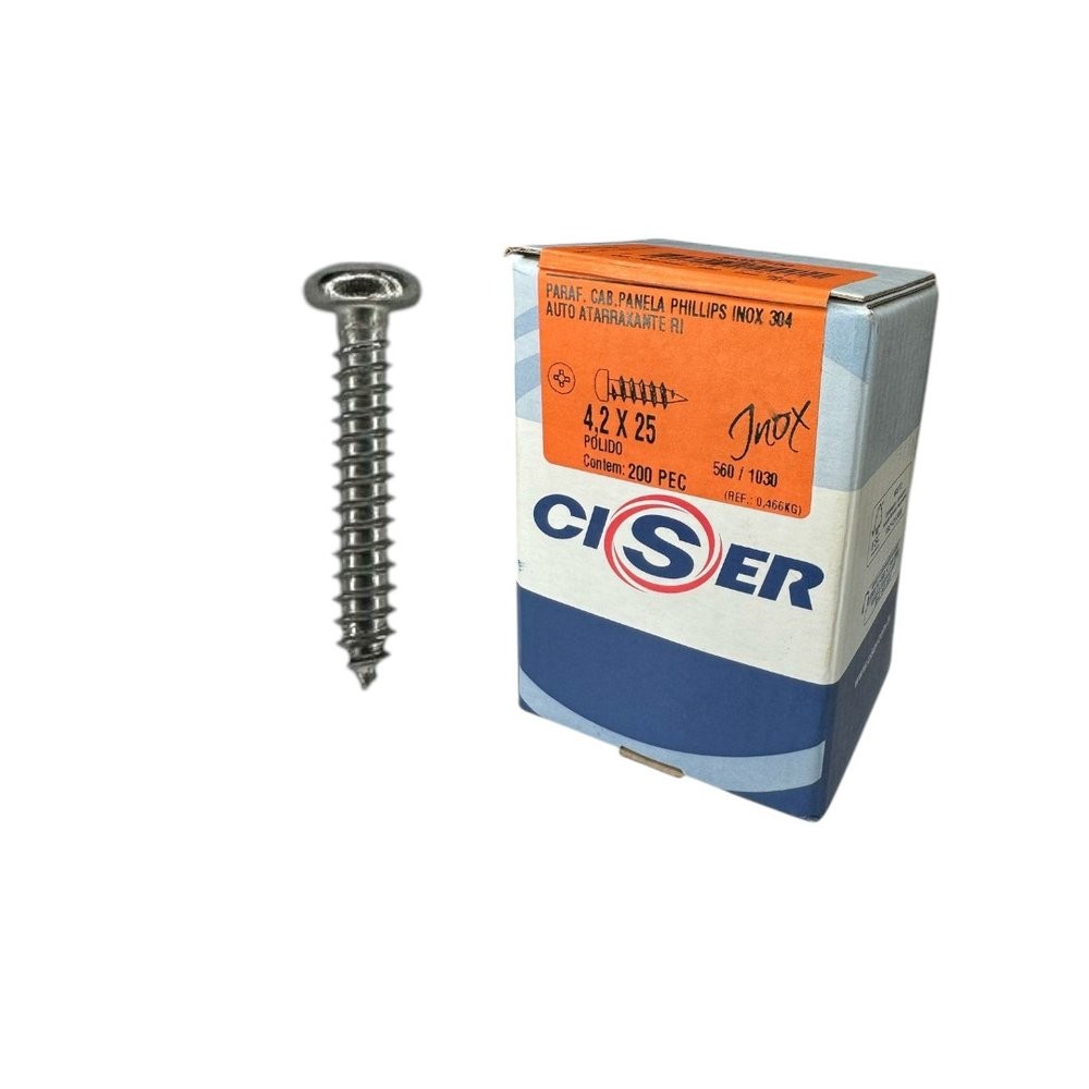 Parafuso Inox AAT Panela Phillips 4.2X25 Phillips Caixa 200 PCS